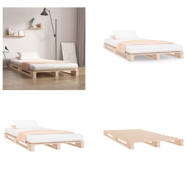 Vidaxl Letto A Pallet 90X190 Cm In Pino Massiccio - Letto A Pallet - Letti A Pallet - Letto A Pallet - Letti A Pallet-image