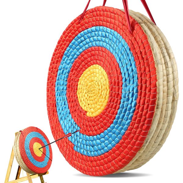 Vevor 508 Mm Bersaglio Tiro Con L'arco, Bersaglio Arco In Paglia Fatto A Mano Per Arco Ricurvo Arco Compound O Longbow, Bersaglio Freccia Arco Tradizionale Per Bambini Giovani Adulti Tiro Con L'arco-image