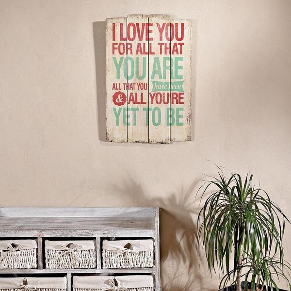 Quadro In Legno Decorazione Da Parete Quadro Da Parete Insegna In Legno 60 Cm Love Effetto Vintage Retrò-image