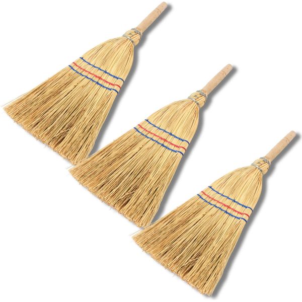 Novatool 3X Scopa Piccola Scopa Con Manico Corto 40Cm Scopa Di Paglia Scopa Per Bambini Scopa Per Streghe Piccola Scopa Da Giardino Mini Scopa Piccola Ideale Come Scopa Per Bambini E Scopa Da Campeggio-image