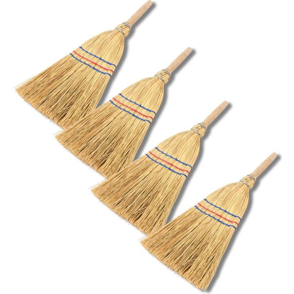 Novatool 4X Scopa Piccola Scopa Con Manico Corto 40Cm Scopa Di Paglia Scopa Per Bambini Scopa Per Streghe Piccola Scopa Da Giardino Mini Scopa Piccola Ideale Come Scopa Per Bambini E Scopa Da Campeggio-image
