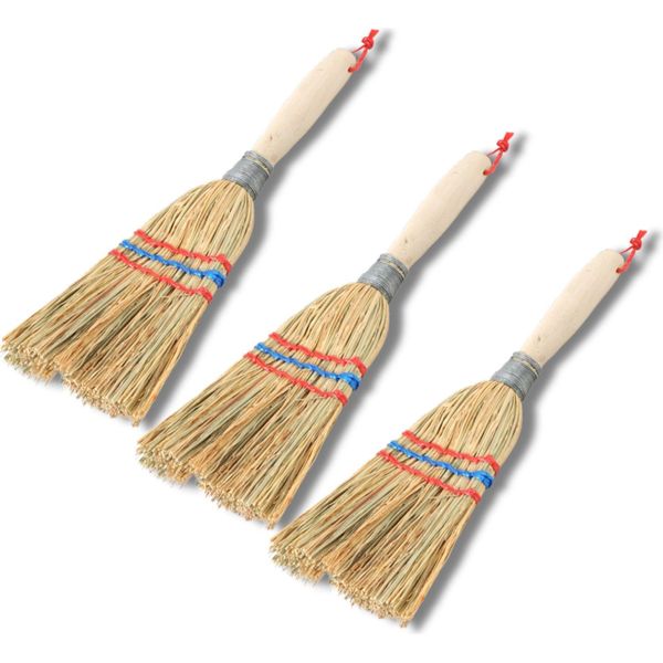 Novatool 3X Scopa Piccola Scopa A Spazzola Con Manico Corto 28Cm Scopa Di Paglia Scopa Per Bambini Scopa Da Strega Piccola Scopa Da Giardino Mini Scopa Piccola Ideale Come Scopa Per Bambini E Scopa Da Campeggio-image
