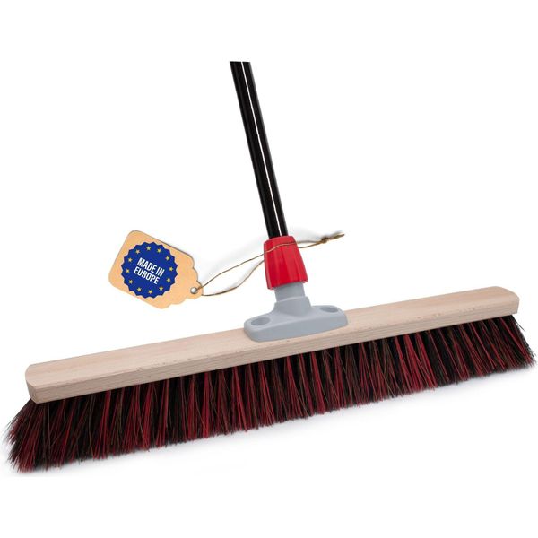 Novaliv Scopa Stradale Con Manico Per Esterni 60 Cm Arenga-Elaston Setole Ideale Come Scopa Da Giardino Per Esterni Con Manico Setole Dure Scopa Da Patio Scopa Da Cortile Scopa Stabile Scopa Per Spazzare Scopa Industriale Scopa Per Esterni-image