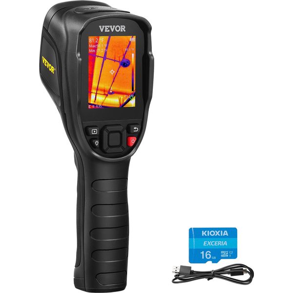 Vevor Termocamera Portatile 240X180 Risoluzione Ir Termometro A Infrarossi 40Mk Termocamera -20-350°C Termocamera Certificata Ce Risoluzione Dei Problemi Nei Sistemi Hvac Identificazione Delle Perdite D'aria-image
