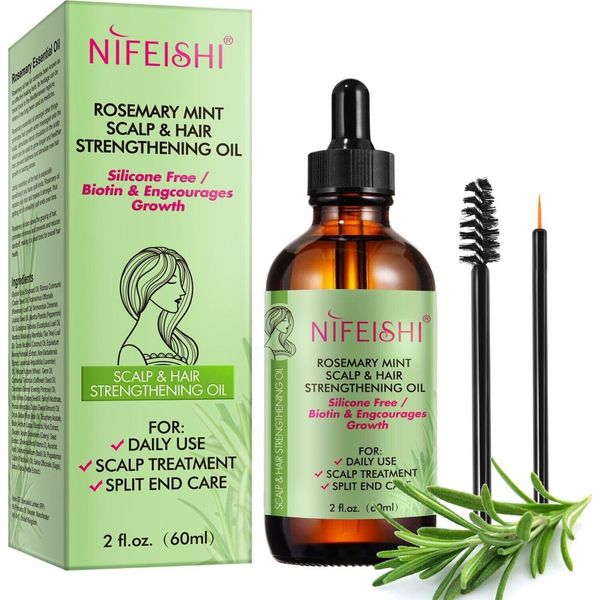 Olio Di Rosmarino Olio Essenziale Cura Dei Capelli Cura Della Pelle Sopracciglia Ciglia Biologico Vegan 60Ml-image