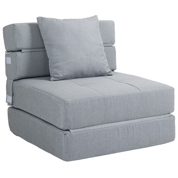 Homcom Poltrona Letto Pieghevole, Divano Letto, Poltrona Pieghevole 2 In 1 Con Funzione Letto, Poltrona Reclinabile Con Cuscino, Letto Per Ospiti Per Soggiorno, Camera Da Letto-image