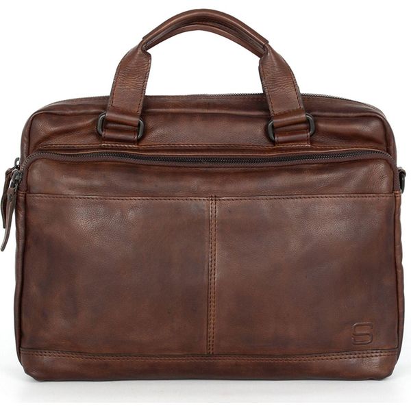 Spikes & Sparrow Pelle Borsa Da Ufficio Borsa A Tracolla Con Scomparto Per Laptop Steven Business Bag Chocolate Marrone Scuro-image