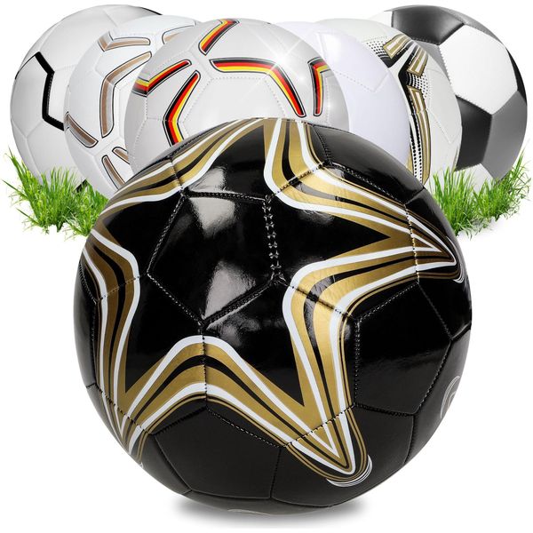 Pallone Da Calcio 'Goal' - Pallone Per Bambini E Adulti - Misura 5 Perfetto Per Segnare Gol - Pallone Sportivo Per Interni Ed Esterni - Nero/Oro-image