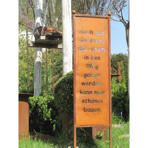 Cartello Da Giardino In Acciaio Inox "Sentiero Delle Pietre"""-image