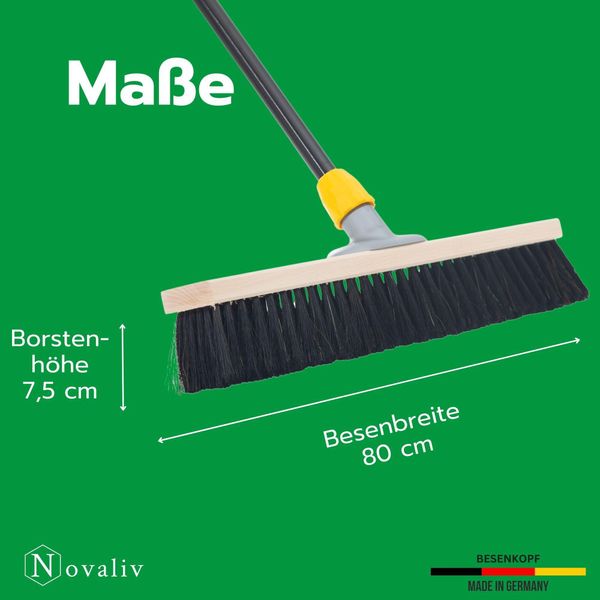 Novaliv Scopa Grande Da Sala 80 Cm Con Manico Setole Misto Capelli Scopa Fine Con Manico Ideale Come Scopa Da Officina Scopa Da Sala Scopa Industriale Scopa Da Casa Scopa Per Spazzare Scopa Da Camera Scopa Per Capelli Scopa Grande-image
