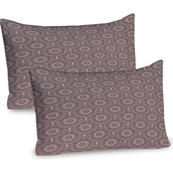 Abakuhaus Federa Per Cuscino Mandala Confezione Da 2, Vendemmia Boema Tradizione Medievale Decorativo Folk Mystic Oriental Pattern, Federa Per Cuscino Decorativa Stampata, 80X40 Cm, Arrossire Di Vergogna Grigio Antracite-image