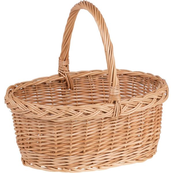 Cesto Regalo In Vimini Colore Naturale 35X25 H15/30 Cm-image