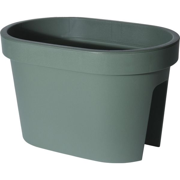 3.11 Vaso Da Balcone Ovale - Colore: Verde Foresta - Dimensioni: 40X26 Cm (Piccolo / Verde Foresta)-image