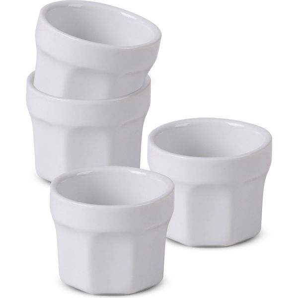1.06 Ciotole Snack In Ceramica Bianca - Set Di 8 / Ciascuna Ø 5,5 Cm Circa - Ciotole Per Immersione (2X4)-image