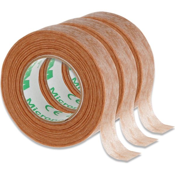 3 Rotoli - 3M Micropore REF1533-0 Cerotto Medico Marrone 1,25 Cm X 9,1 M-image