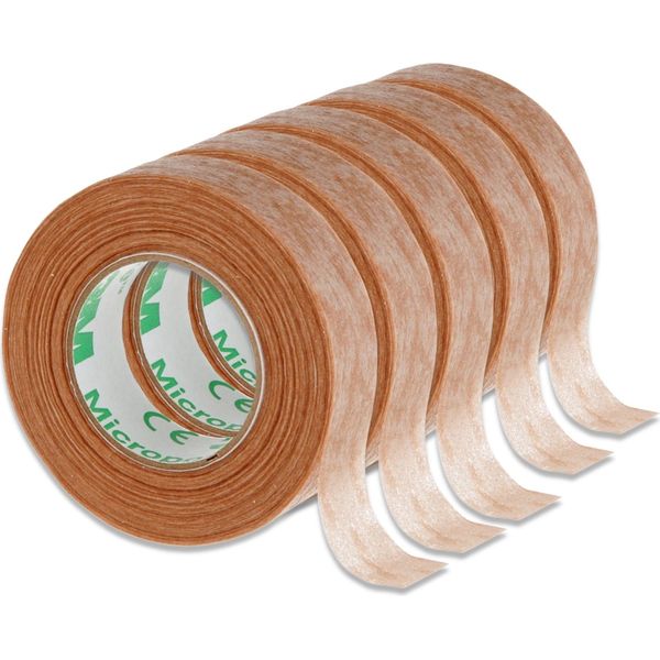 5X Rotoli - 3M Micropore REF1533-0 Cerotto Medico Marrone 1,25Cm X 9,1M-image