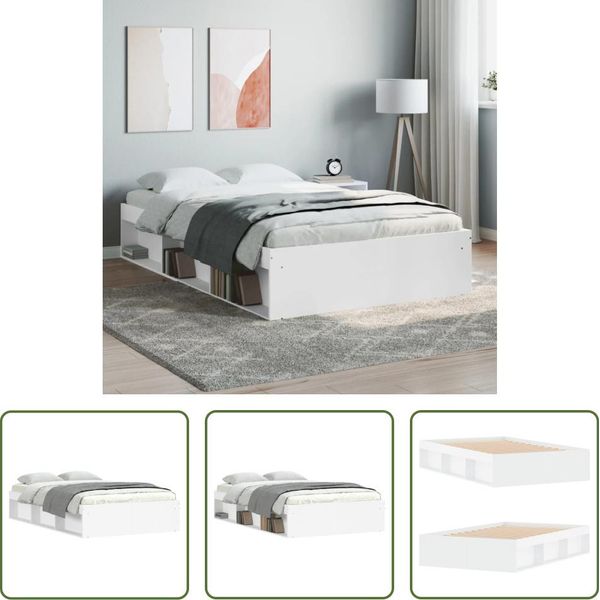 The Living Store Struttura Letto Bianca 120X200 Cm-image