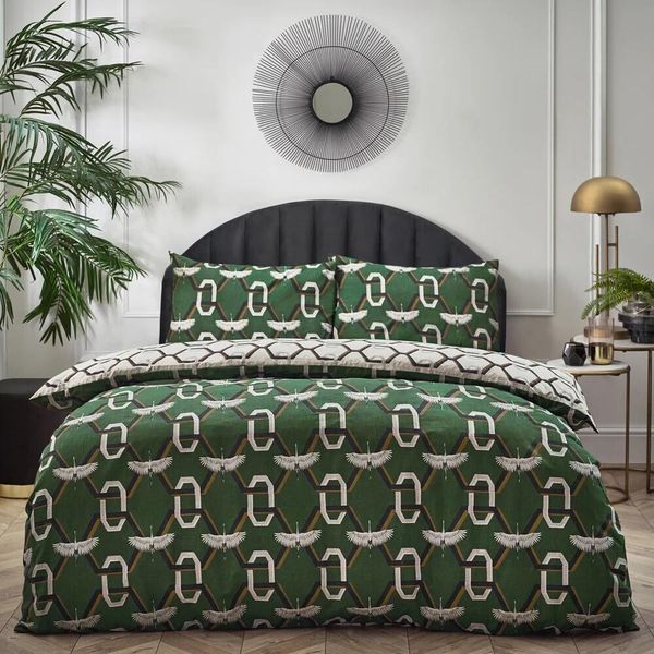 Furn - Design Geometrico - Set Di Biancheria Da Letto "Avalon"" RV3235 (King Size) (Verde)"-image