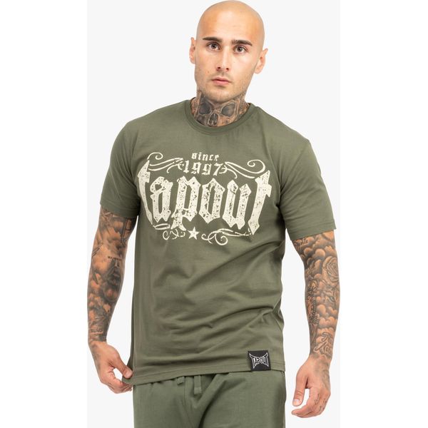 T-Shirt Uomo Regular Fit Crashed Olive/Sand M Tapout-image