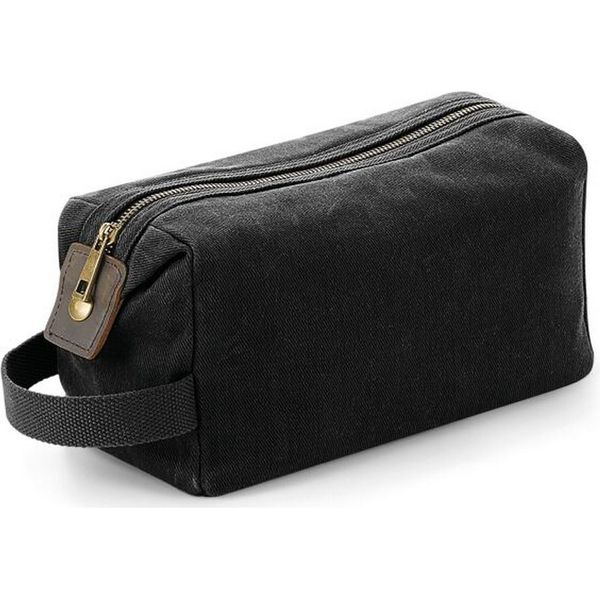 Quadra - Borsa Per Cosmetici "Heritage"", Lavata, Accenti In Pelle BC5245 (Taglia Unica) (Nero)"-image