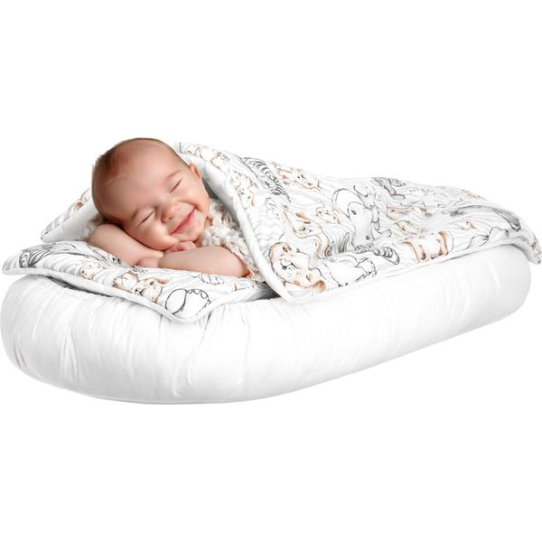 Set Nido Per Bambini - Bozzolo Con Materasso, Cuscino E Coperta, In Cotone, Ipoallergenico, Posto Letto Sicuro-image