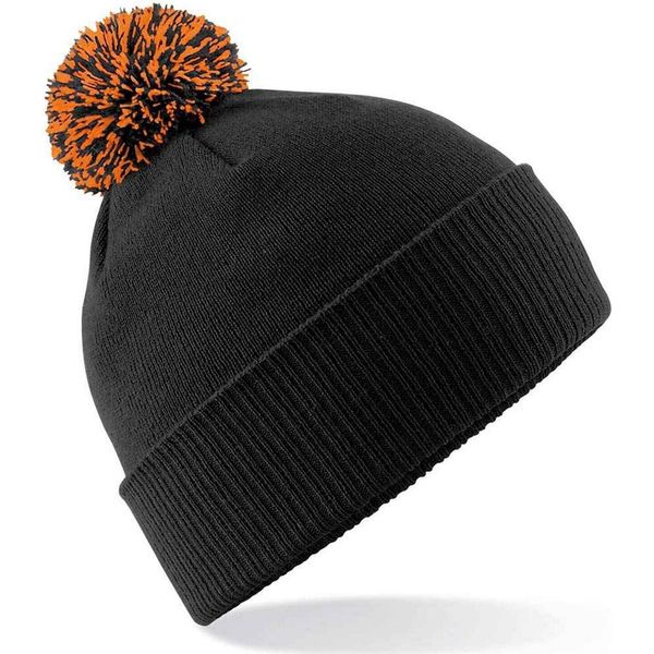 Beechfield - Berretto "Snowstar"" Per Uomo/Donna Unisex PC4146 (Taglia Unica) (Nero/Arancione)"-image