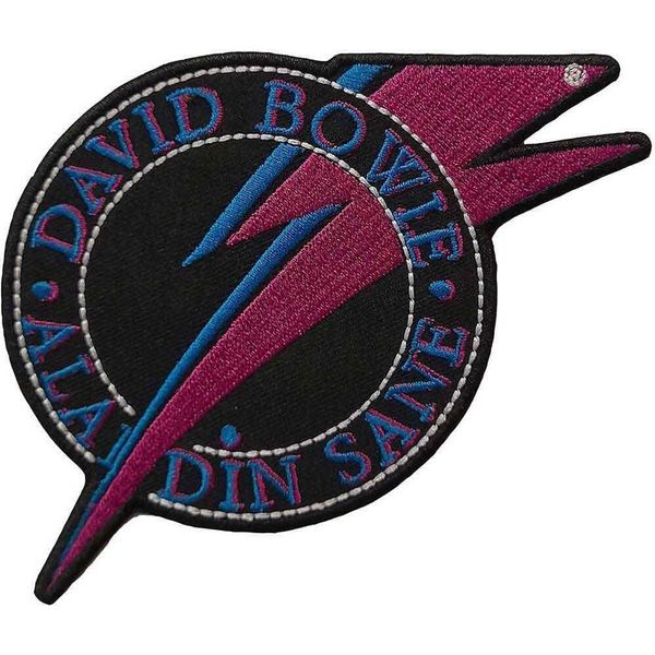 David Bowie - Taglia Standard - Toppa "Aladdin Sane"", Tessuto RO11321 (Taglia Unica) (Nero/Blu/Bordeaux)"-image