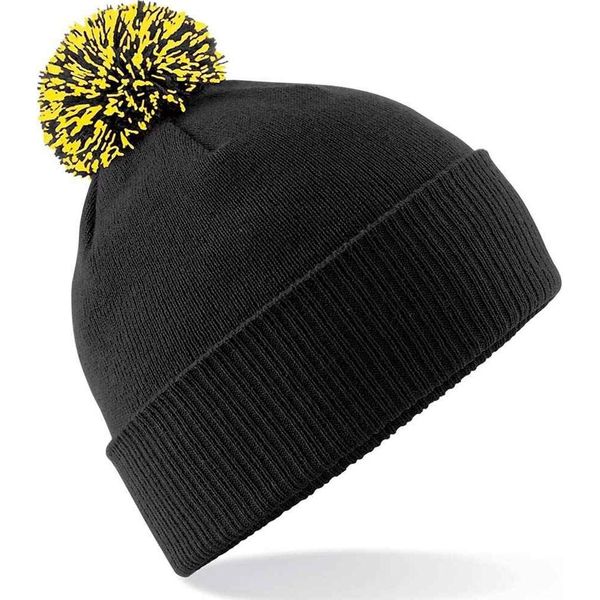 Beechfield - Berretto "Snowstar"" Per Uomo/Donna Unisex PC4146 (Taglia Unica) (Nero/Giallo)"-image