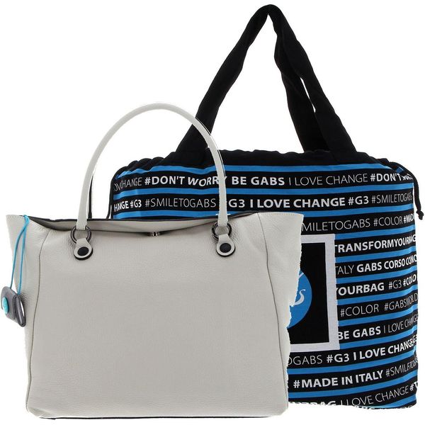 Gabs Pelle Borsa A Tracolla Borsa Shopper Anne Tg Ruga Black Bag Panna Beige-image