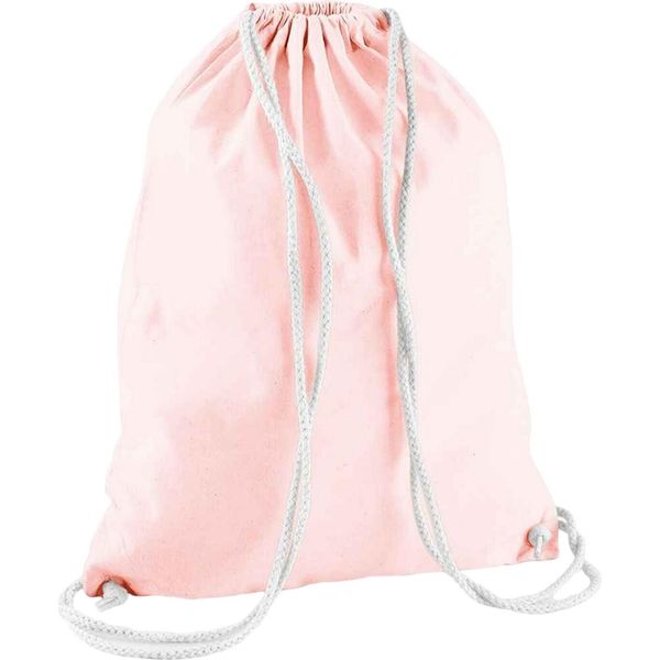 Westford Mill - Borsa Da Ginnastica, Cotone RW9129 (Taglia Unica) (Rosa Pastello/Bianco)-image