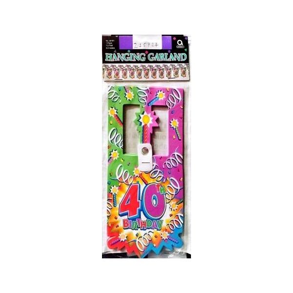 Amscan - Appendino - Ghirlanda, 40° Compleanno - Foil SG35148 (Taglia Unica) (Colorato)-image