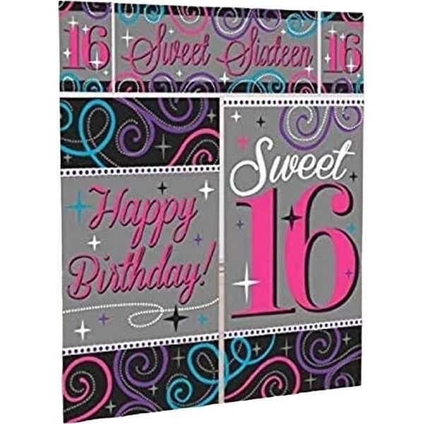 Amscan - Decorazione Da Parete, 16° Compleanno - Plastica SG31008 (Taglia Unica) (Colorato)-image