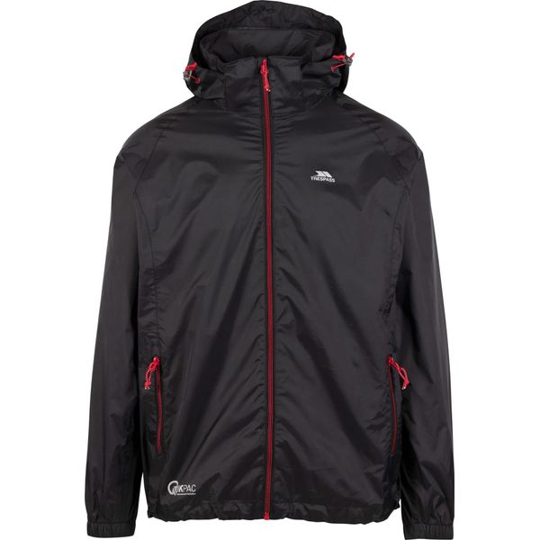 Trespass Giacca Antipioggia Unisex Qikpac X TP4773 (M) (Nero/Rosso)-image