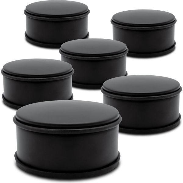 1.06 Set Di 6 Fermaporta 1,1 Kg - Circa 11 X 5,5 Cm - Colore: Nero (Set Di 6)-image