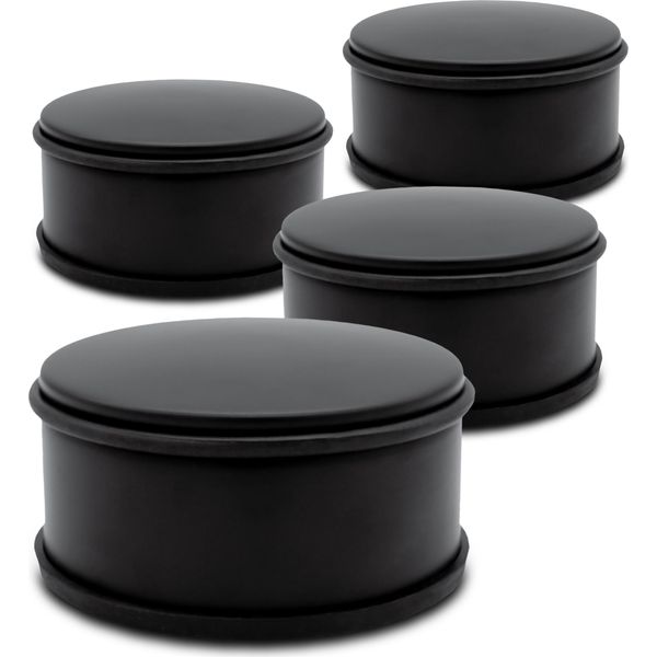 1.06 Set Di 4 Fermaporta 1,1 Kg - Circa 11 X 5,5 Cm - Colore: Nero (Set Di 4)-image