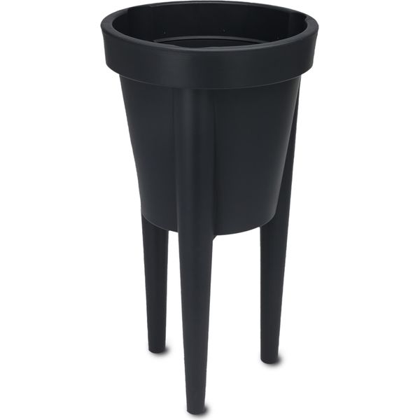 3.10 Vaso Da Fiori Su Gambe - Ø 30 Cm Circa - Altezza Del Vaso Circa 65 Cm - Colore: Antracite-image