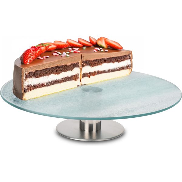 1.04 Alzata Per Dolci In Vetro Su Piede - Ø 30 Circa - Alzata Per Dolci Girevole-image