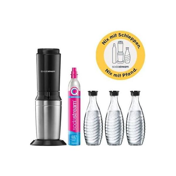 Sodastream Crystal 3.0 Titanium Value Pack Per Acqua Frizzante, Incluse 3 Caraffe In Vetro-image