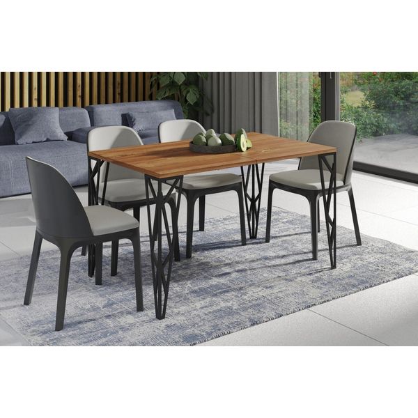 Tavolo Da Pranzo Endo-MöBel Rulo 130Cm - 210Cm Tavolo Da Cucina Design Allungabile Struttura In Metallo (Rovere Stirling)-image