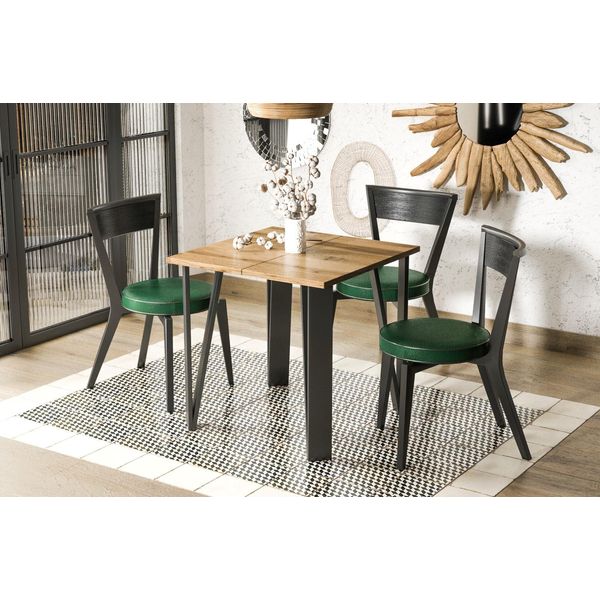 Tavolo Da Pranzo Allungabile Endo-MöBel Adeo 80Cm - 170Cm Con Struttura In Metallo (Rovere Wotan)-image