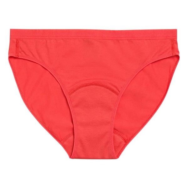 Mutandine Mestruali Bikini Per Adolescenti - Rosso Brillante Taglia Xs Flusso Leggero-image
