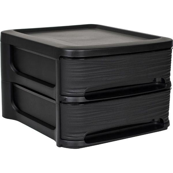 Eda 010288 No Eda Stone Cassettiera, 2 Cassetti, Pp, Nero-image