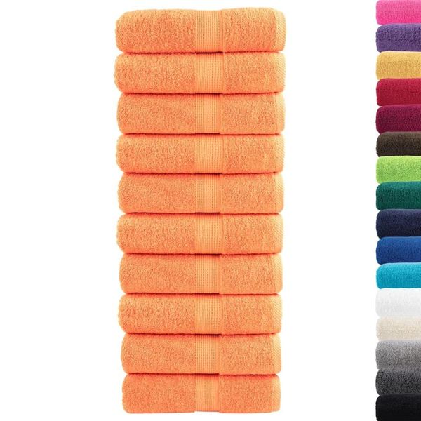 Vidaxl Asciugamani Premium Per Ospiti Solund 10 Pz. Arancione 30X50 Cm 600 G/M²-image