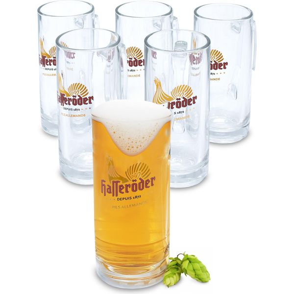 Bicchiere Da Birra HasseröDer Con Manico - 0,25 Litri / Set Di 6 - Boccale Da Birra In Vetro Pils-image