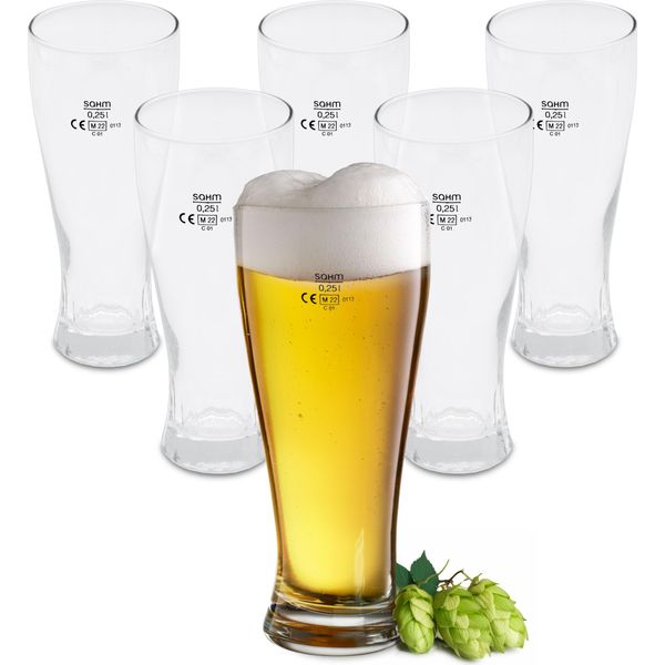 1.06 Set Di 6 Bicchieri Da Birra - 250Ml - Bicchiere Da Birra Classico-image