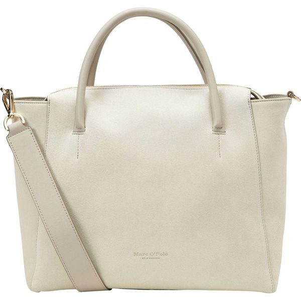 Marc O'polo Pelle Borsa A Tracolla Borsetta Taya Shopper Stone Grey Grigio Chiaro-image