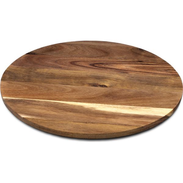 1.05 Piatto Girevole In Acacia Lazy Suzan - Ø 35 Cm Circa - Piatto Da Portata In Legno-image