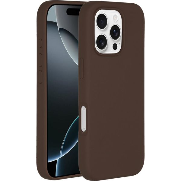 Custodia Per Iphone 16 Pro Max - Silicone - Custodia Morbida Accezz/Copertura Posteriore - Marrone-image