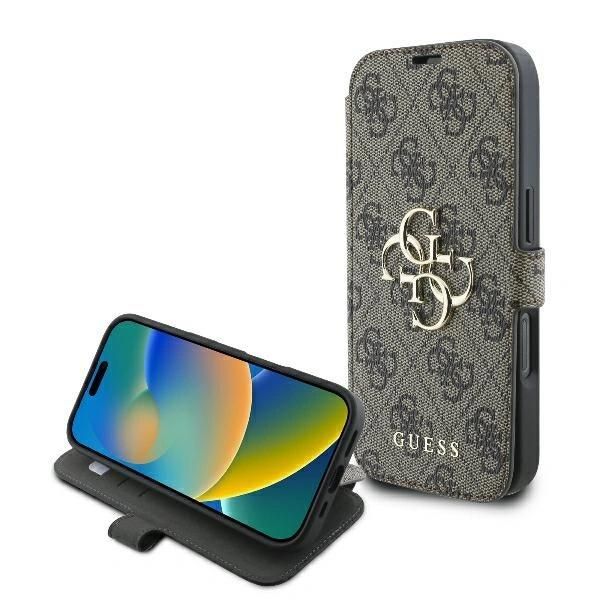 Guess Gubkp16X4Gmgbr Iphone 16 Pro Max 6.9 BrąZowy/Brown Book 4G Metal Logo-image