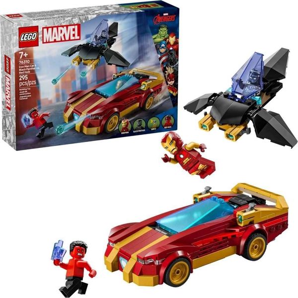 Lego® Marvel 76310 L'auto Di Iron Man E Black Panther Contro Hulk Rosso-image